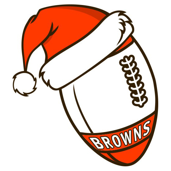 Cleveland Browns Football Christmas hat logo vinyl decal